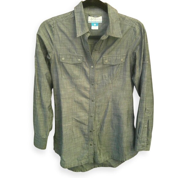 COLUMBIA Long Sleeve Tailored Snap 100% Cotton Shirt XS - Picture 1 of 10